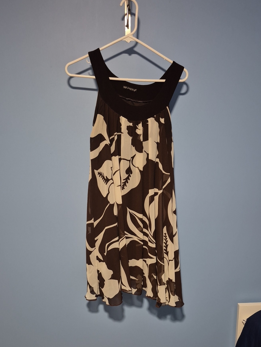 Floral Print Black and Cream Sleeveless Camisole